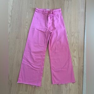 Zara Pink Flare Wide-Leg Jeans